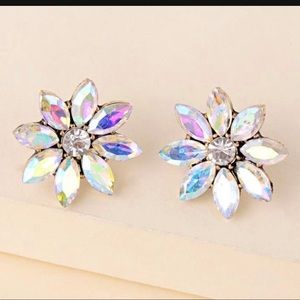 Iridescent flower earrings